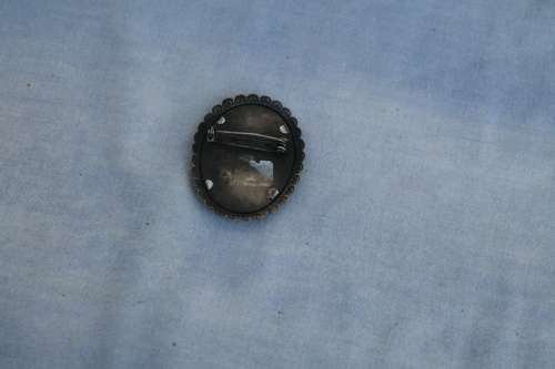 Brooch with Blue Flowers