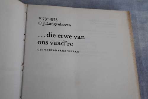 C J Langenhoven Die erwe van waarde