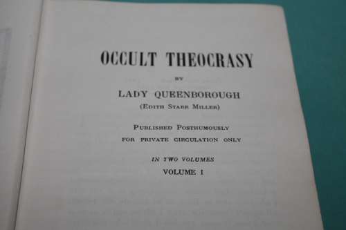 Occult Theocrasy vol 1& 2 Lady Queenborough Starr Miller