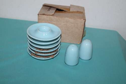 Set of 6 Egg Holders and Salt and pepper holders