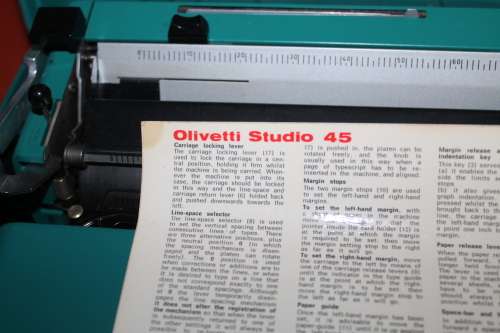 Olivetti Studio 45 typewriter in case