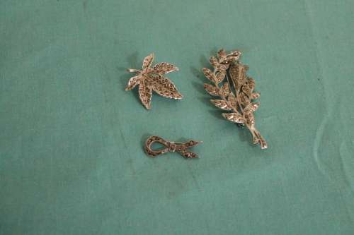 3 Marcasite Brooches