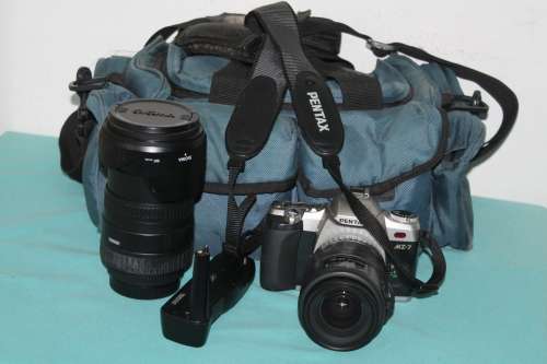 Pentax MZ 7 with Lenses and Bag