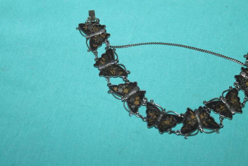 1940`s Japanese Damascene Butterfly Bracelet