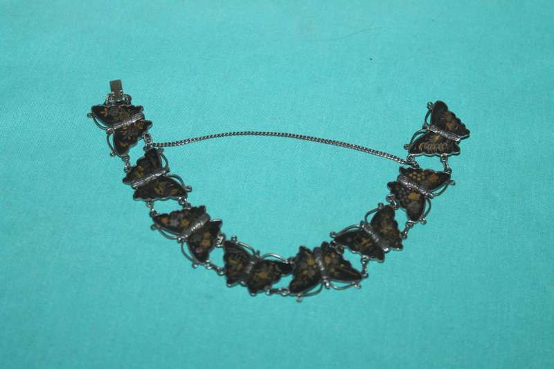 1940`s Japanese Damascene Butterfly Bracelet
