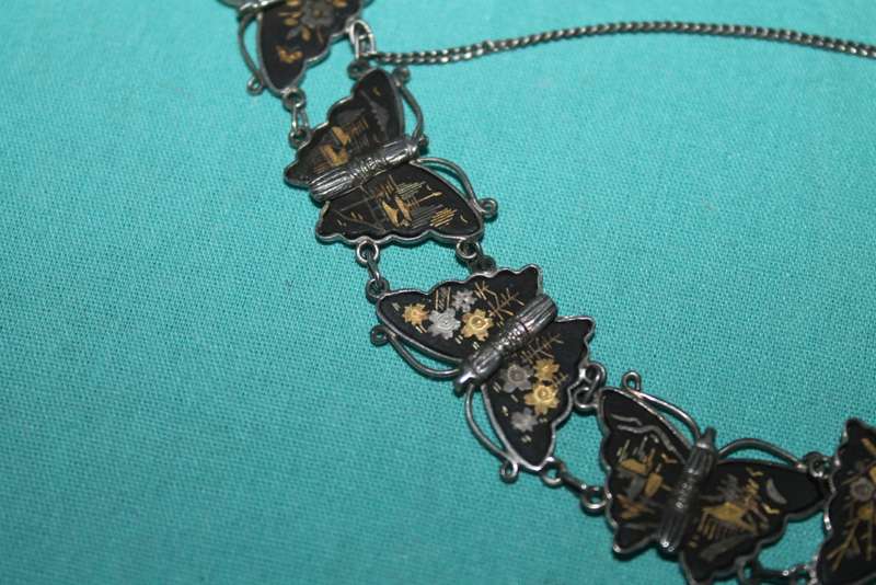 1940`s Japanese Damascene Butterfly Bracelet