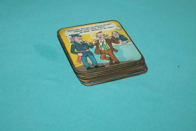 6 Vintage Naughty Coasters