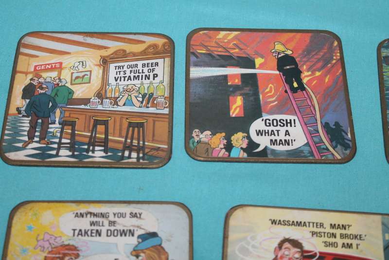 6 Vintage Naughty Coasters
