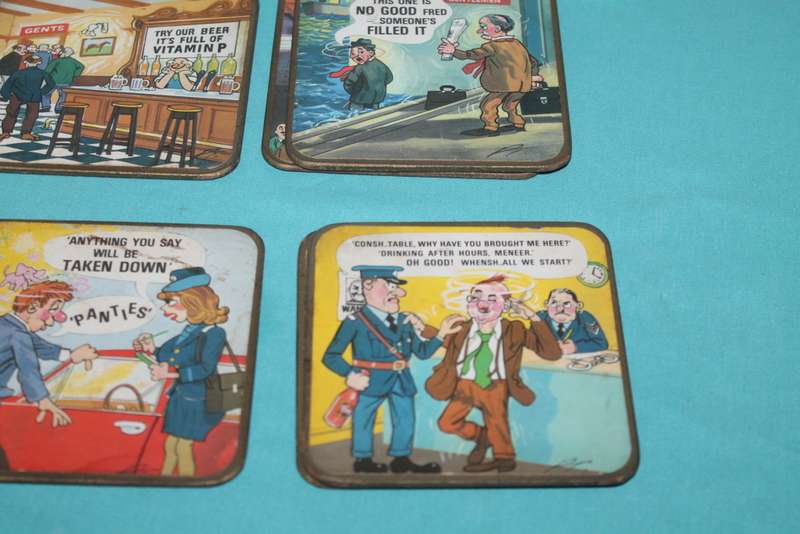 6 Vintage Naughty Coasters