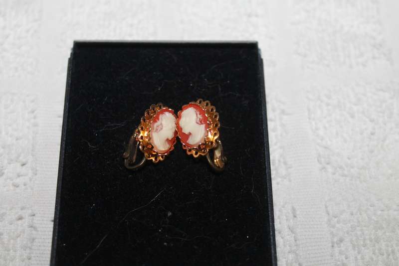 Clip on Cameo Earings
