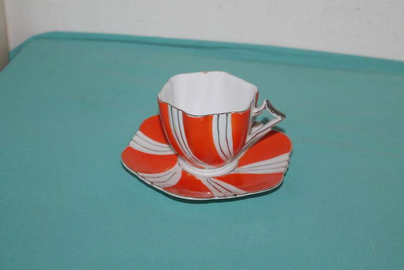 Retro Orange Cup and Saucer