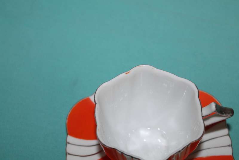 Retro Orange Cup and Saucer