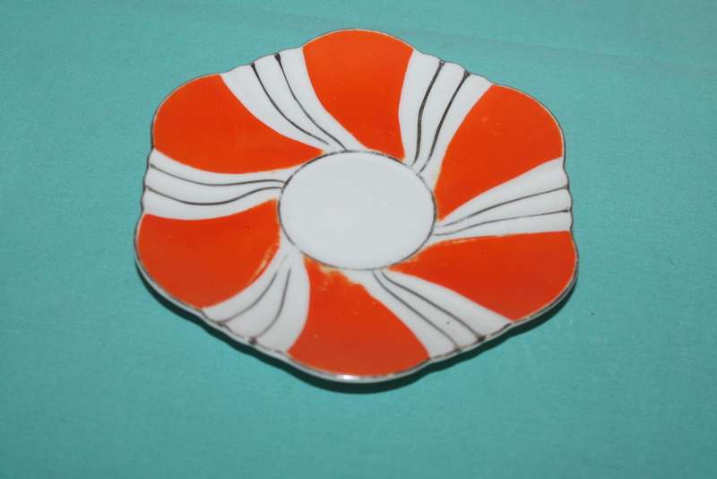 Retro Orange Cup and Saucer