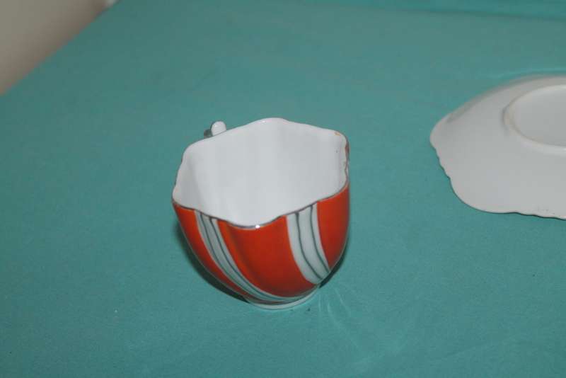 Retro Orange Cup and Saucer