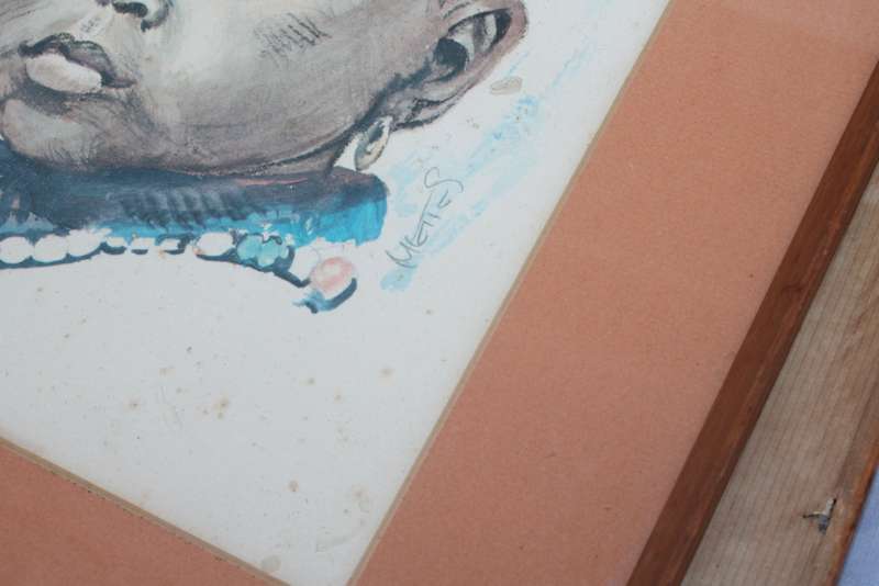2 Framed Drawings behind Glass
