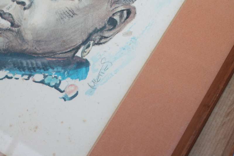 2 Framed Drawings behind Glass