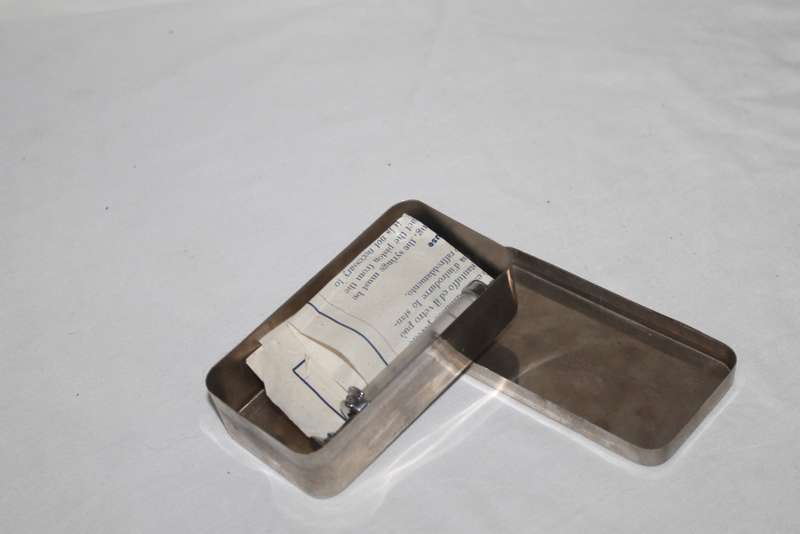 Glass Syringe in metal box