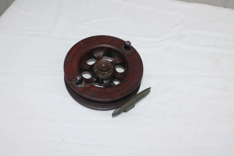 Wood and Brass Fishing Reel