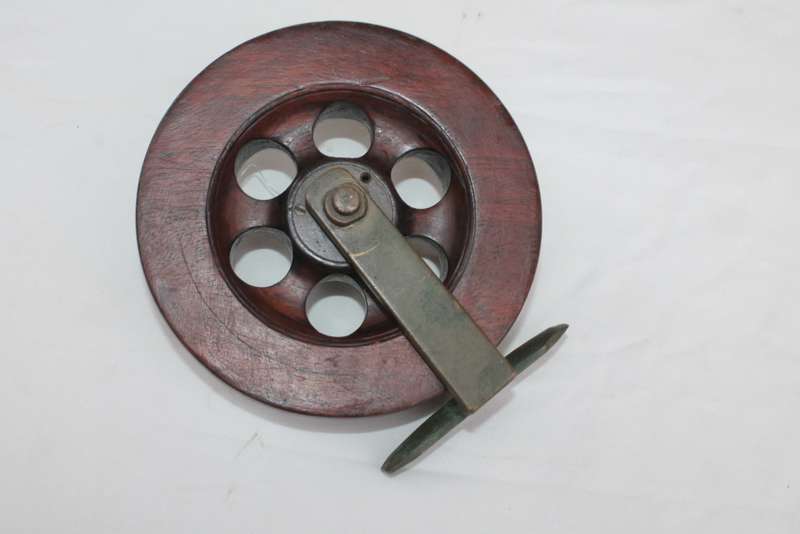 Wood and Brass Fishing Reel