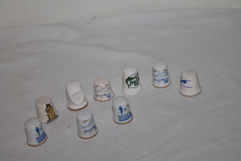 9 Assorted Thimbles Towns