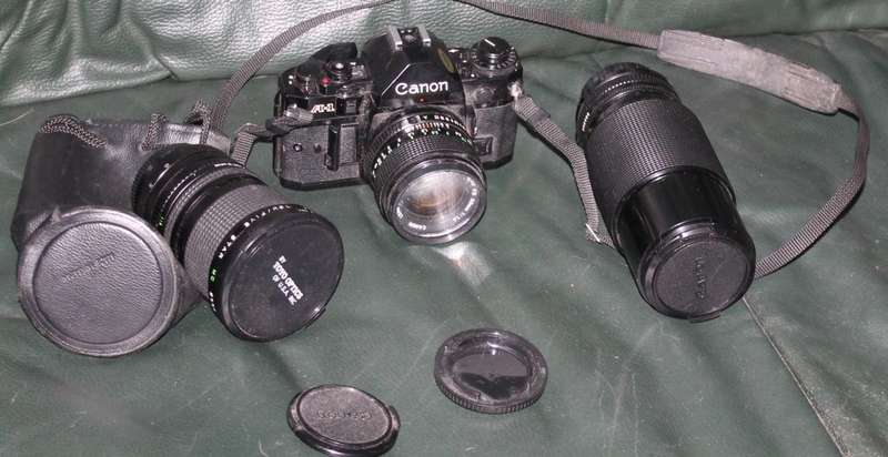 Canon AE 1 with three Lenses