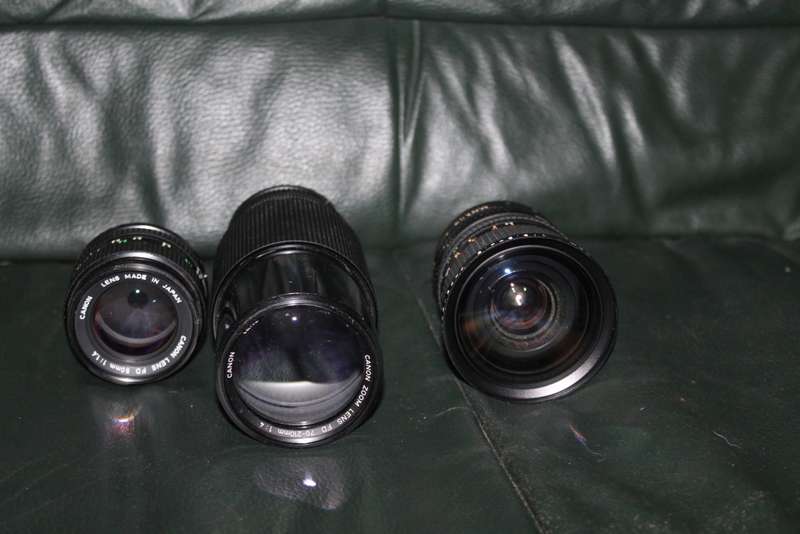 Canon AE 1 with three Lenses
