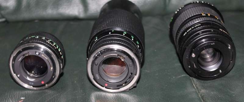 Canon AE 1 with three Lenses