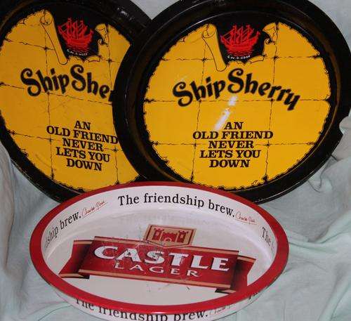 3 Tray's for your Bar, Ship Sherry & Castle