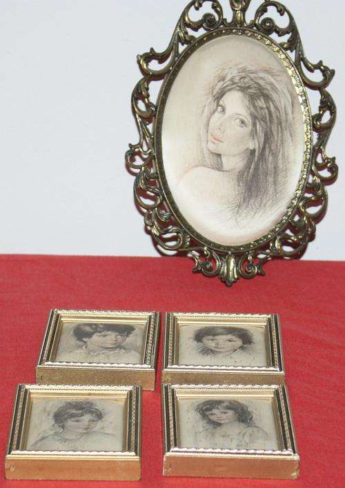 5 Framed Prints on cloth