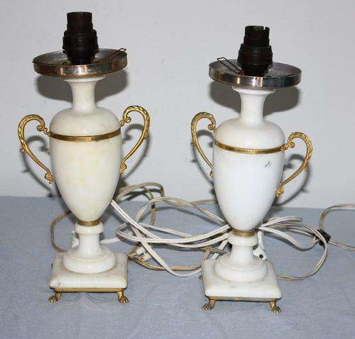2 White Lamp bases