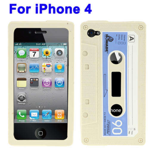 Beige Tape Style Silicone Case for iPhone 4 & 4S