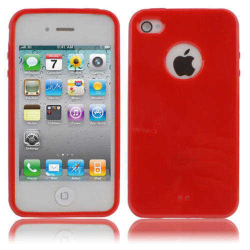 Smooth TPU Case for iPhone 4 & 4S , iPhone 4(CDMA) , Red