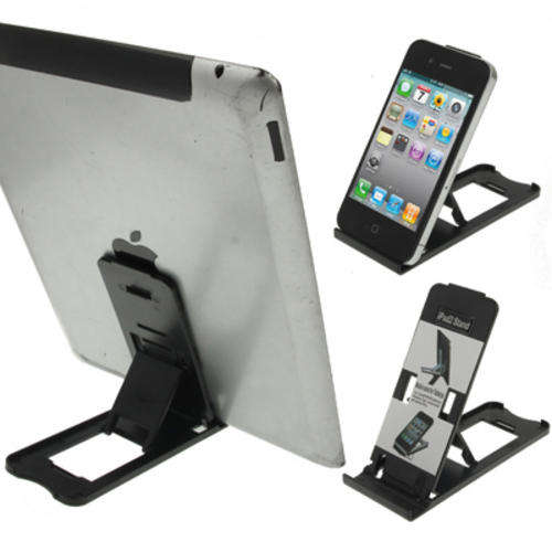 Plastic Holder for New iPad (iPad 3) / iPad 2 / iPad, iPhone 4 & 4S , E-BOOK (Black)