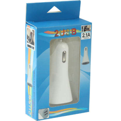 2 USB in 1 Car Charger for iPhone 4 & 4S/5, iPhone 3GS/3G, iPod Touch, New iPad 3/4/2 (White)