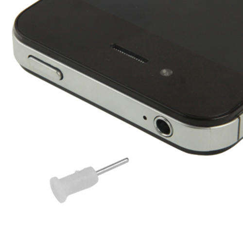 Earphone slot Anti-dust Stopper for iPhone 4 / 4S / 5 / 5S (White)