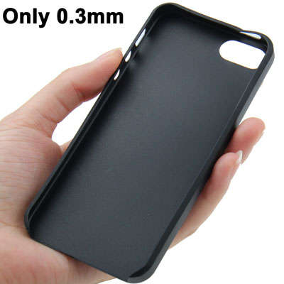 0.3mm Ultra Thin Polycarbonate Materials TPU Protection Shell for iPhone 5 and 5s (Black)