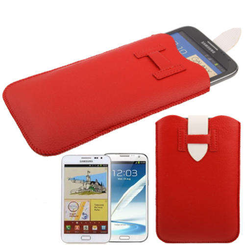 Leather Case Pocket Pouch Sleeve with Pull Tab for Samsung Galaxy Note II / N7100 / Galaxy Note