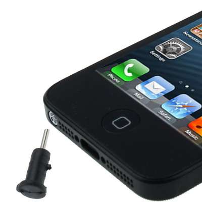 Earphone Slot Anti-dust Stopper for iPhone 5 / iPhone 4 & 4S , iPad mini(Black)