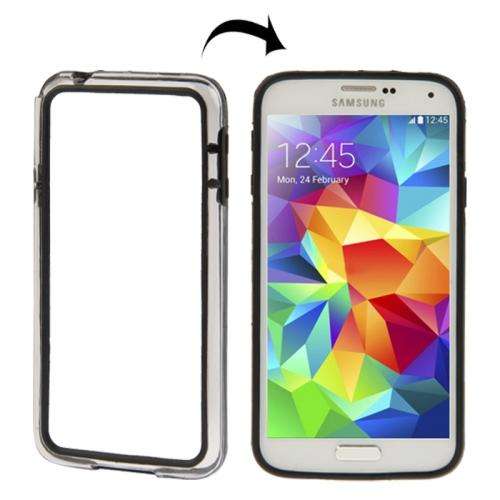 Transparent Plastic + TPU Frame Case for Samsung Galaxy S5 mini / G800(Black)