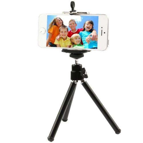 Portable Aluminum Tripod for Camera or Mobile Phone(Black)