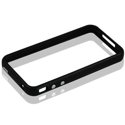 Bumper Frame TPU with Keys for iPhone 4 & 4S (Black)