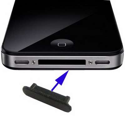Dock Plug Anti-dust Stopper for iPhone 4 & 4S (Black)