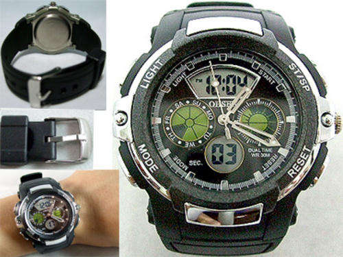 Water resistant New Black Alarm Digital Mens Watch