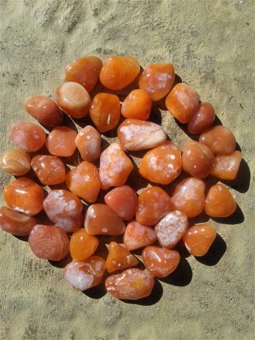Carnelian Bots Eye Tumble Stones