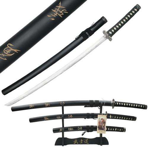JAPANESE LAST SAMURAI BUSHIDO DUTY SWORD SET of 3 with STAND
