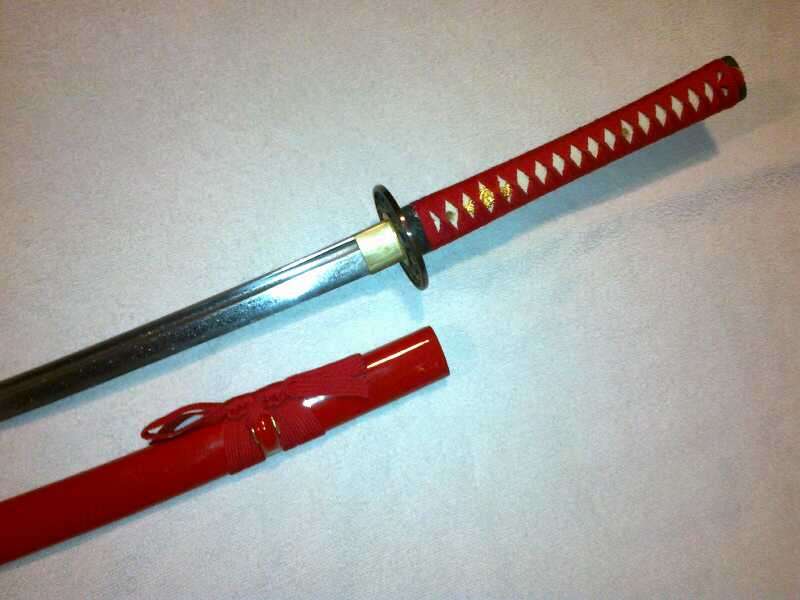 WARRIOR SAMURAI KATANA - FULL TANG - BATTLE READY - RED!!