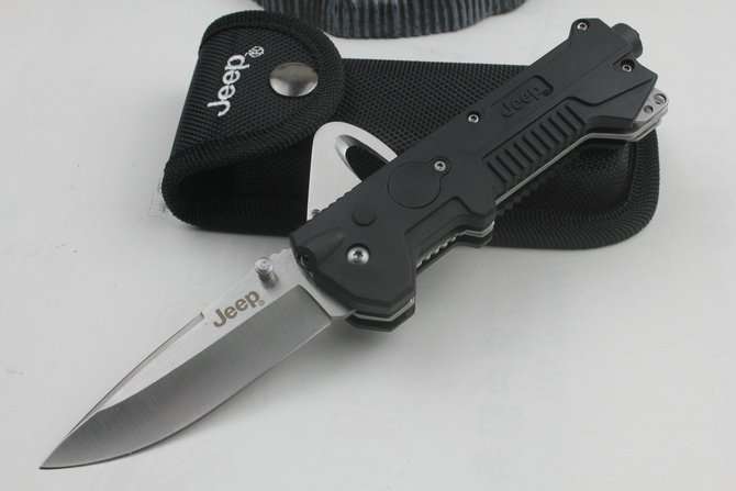 JEEP RESCUE KNIFE - S S Multi-functional Foldable Tactical Survival Knife with Flashlight