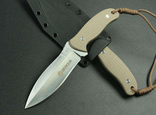 New Boker AUS-8A Blade Brown G10 handle high quality with K sheath