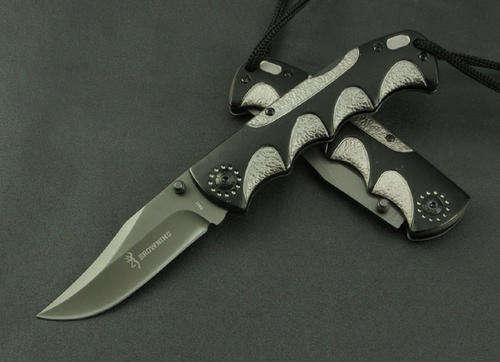 NEW Arrival Browning Pocket Knife 3Cr13Mov 56HRC Plating Titanium Drop Point Blade Aluminium Handle