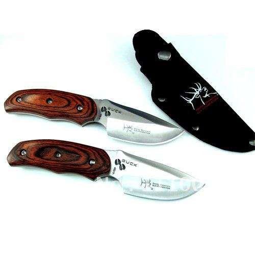 New BUCK Hunting Knife, Fixed blade with Wood Handle